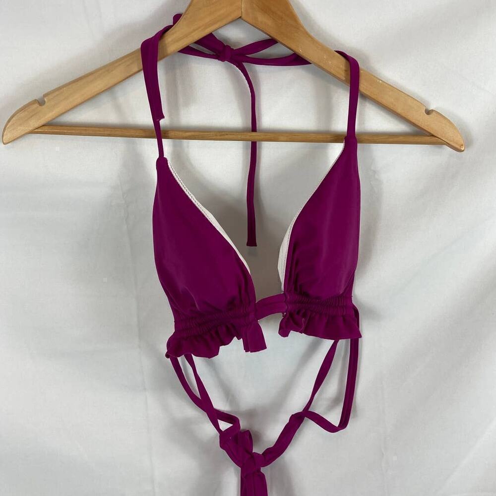 Boutique Ruffle Detail Purple Bikini Top Size small